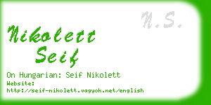 nikolett seif business card